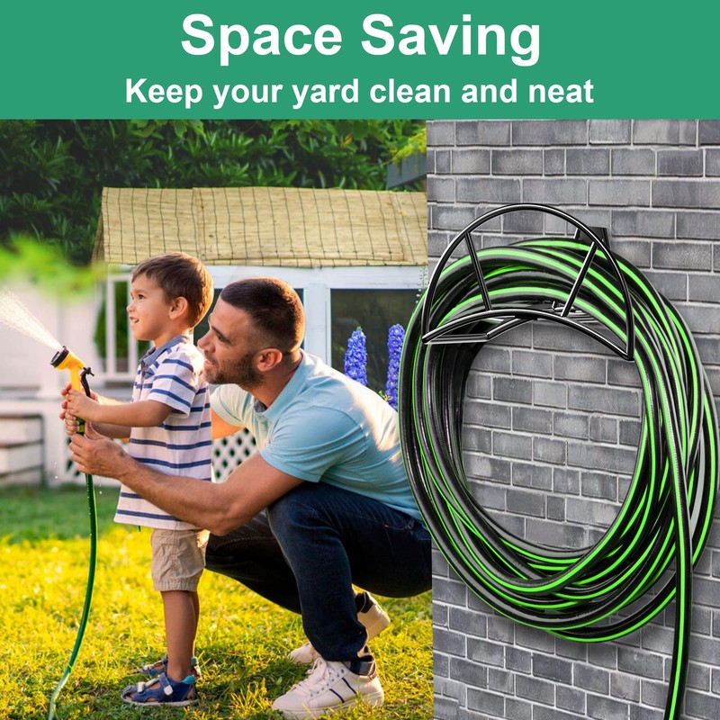 TomCare Garden Hose Holder Wall Mount, 150FT Capacity Water Hose