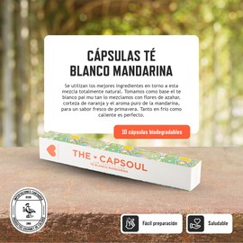 Cápsulas Té Blanco Mandarina compatibles (10 cápsulas)