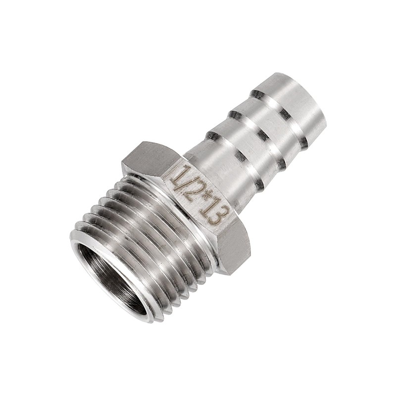 sourcing map 5pcs Stainless Steel Barbed Fitting 1/2" NPT Male