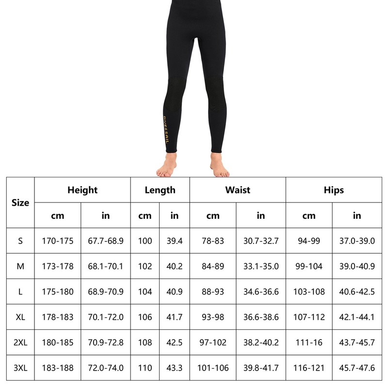 3mm Neoprene Wetsuit Pants Men Surfing Pants Keep Warm Diving