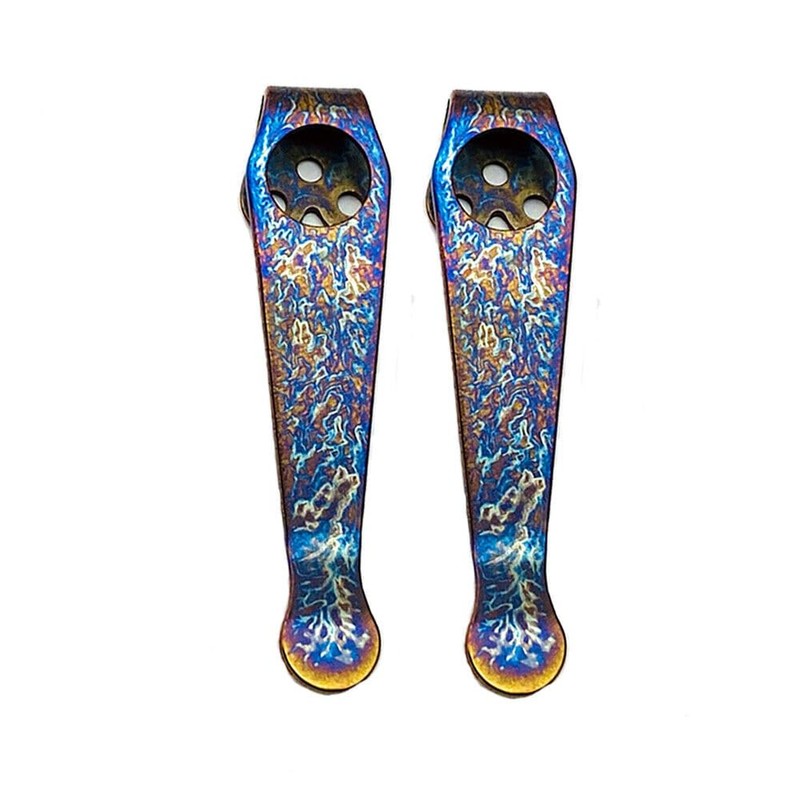 2PCS Titanium Pocket Back Clip Replacement Fit for Spyderco Paramilitary