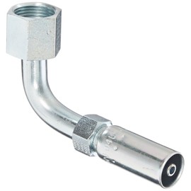 EATON Weatherhead Coll-O-Crimp 04U-J38 90 Degree Female Swivel Medium Drop Tube Elbow Fitting, Low Carbon Steel, 1/4" Hose ID, 1/2" Tube Size