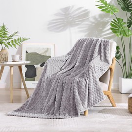 Monbix Cloud Grey Fleece Throw Blanket for Couch- Room Decor Soft Cozy Blankets for Women,Lightweight Fleece Flannel Bed Blanket Suitable for All Seasons(50"×60",Cloud Grey)