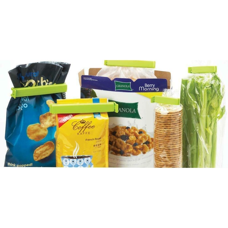 Twixit!. Linden Suecia Bolsa Clips, Blanco/Amarillo/Rojo/Lima, Juego de 6 Grandes