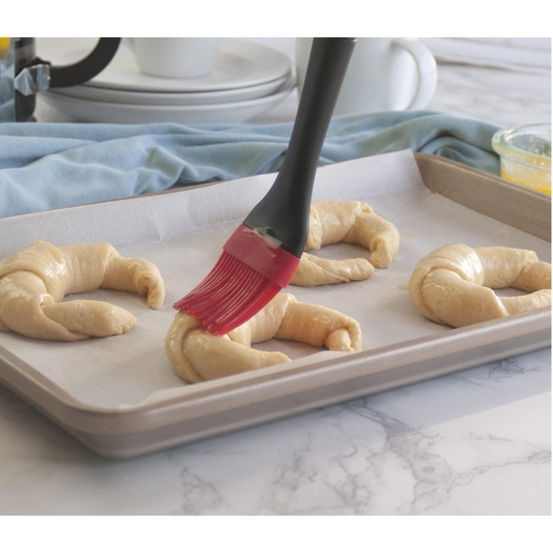 GoodCook Touch Silicone Basting Brush with Non-Slip Handle, Red/Black