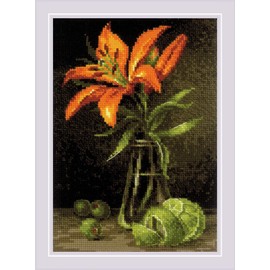 RIOLIS Counted Cross Stitch Kit 6"X8.25"-Lily And Lime (14 Count)