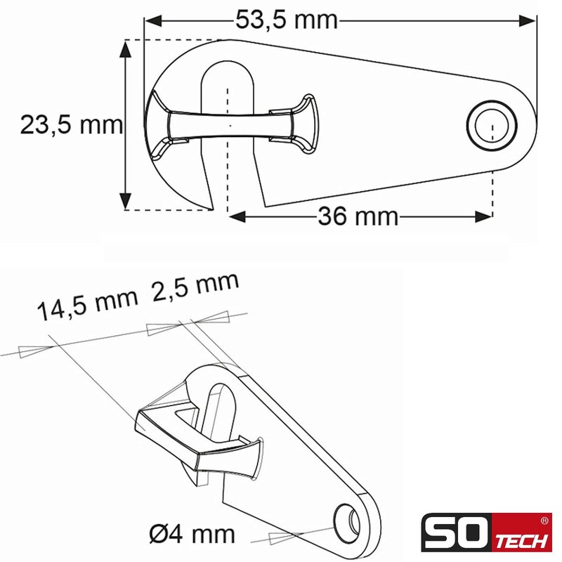 Sotech De Luxe Table Top Connector 53.5 mm Pack of