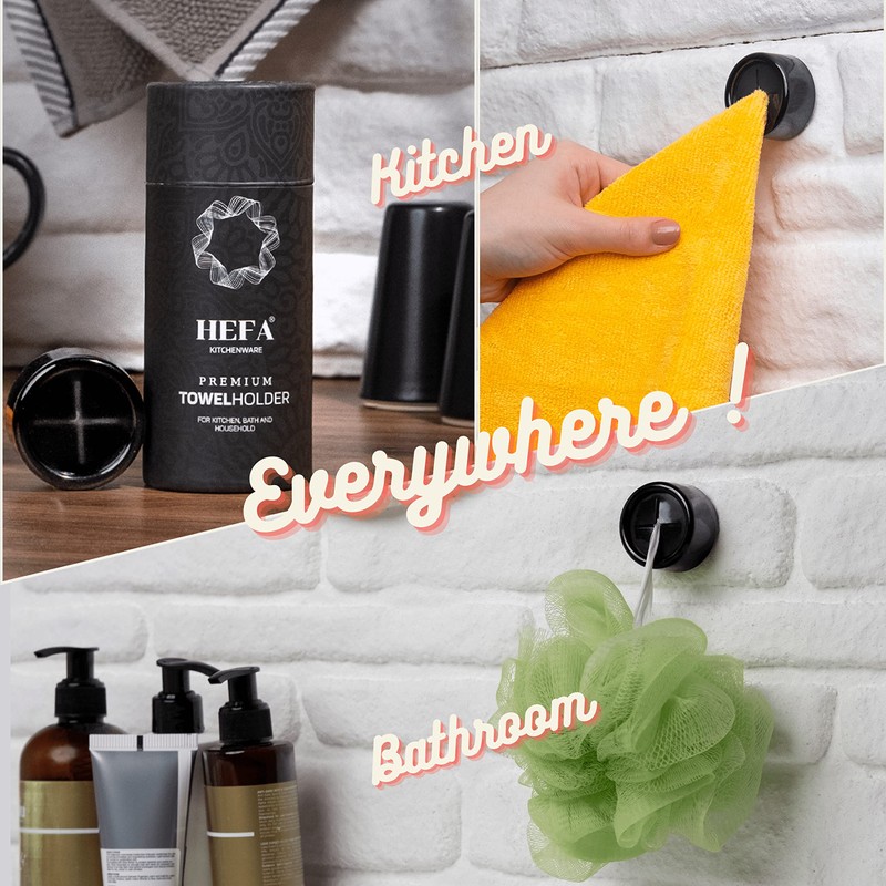 HEFA Towel Hooks, Towel Holder, Dish Towel Holder, Kitchen Organization,