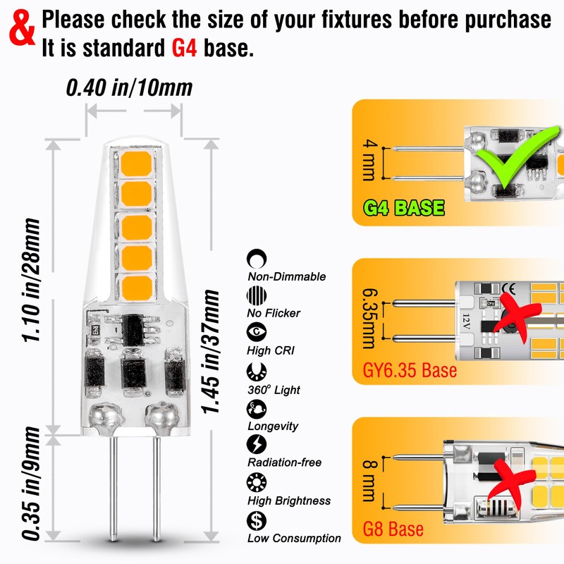 G4 Led Light Bulbs 12V 24V 10W 20W T3 Halogen
