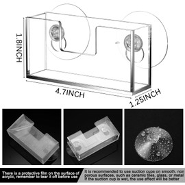 Cinnvoice 2 Pcs Window Mount Business Card Holder with Suction Cups Clear Card Holder Acrylic Single Pocket Organizer Display for Home Office (Elegant)