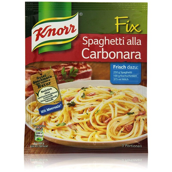 Knorr Fix spaghetti alla carbonara (Spagehetti alla Carbonara) (Pack of 4)