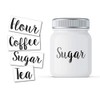 Flour, Coffee, Sugar, Tea Decal Stickers Labeling for Jars Kitchen Organization Four Pack