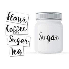 Flour, Coffee, Sugar, Tea Decal Stickers Labeling for Jars Kitchen Organization Four Pack