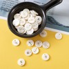Craftdady 92pcs Freshwater Shell Alphabet Pendants Flat Round White Shell