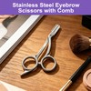 2 Pcs Eyebrow Scissors and Brush Kit Stainless Steel Trimmer