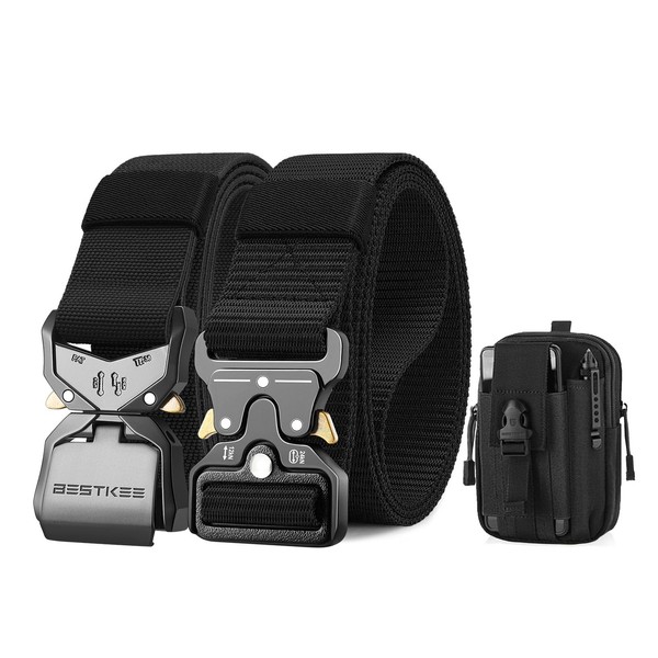 BESTKEE Men's Tactical Belt, 3.8 cm Belt, High Performance Belt,