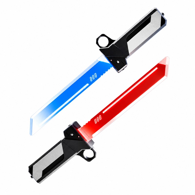 Double-Blade Retractable Light-Up Sword Toy – Extendable Plastic Role-Play Prop