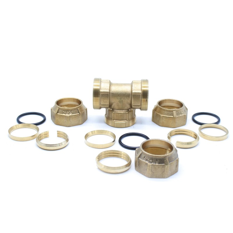 DOJA Barcelona T-Piece Brass 25 mm Polyethylene Pipe Connection 25
