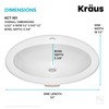 KRAUS Elavo 22 in. Oval Porcelain Ceramic Self-Rimming Drop In
