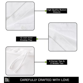 100% Cotton Duvet Cover – Snow Silver Grey – Queen Size – 90’’ x 90’’ – Soft Covers – Sateen Weave – for Duvet Insert, Down/Alternative Comforter, Weighted Blanket – Long Staple – Fin Life