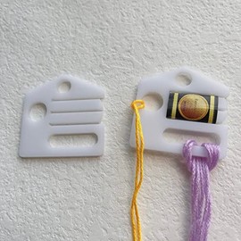 20 Pieces Acrylic Bobbins, Thread Holders, Floss Organizer for Cross Stitch Embroidery Thread Storage (White)