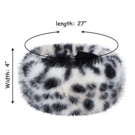 soul young Faux Fur Headband with Elastic for Women's Winter Earwarmer Earmuff(One size,Black Leopard)