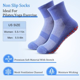 10 Pares de Calcetines de Yoga Antideslizantes con Agarres Adhesivas Calcetines de Pantuflas de Hospital