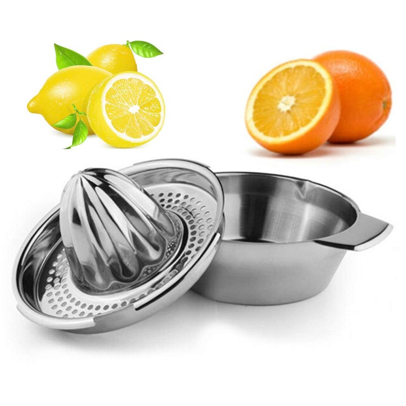 Stainless Steel Lemon Squeezer,Juicer with Bowl Container for Oranges Lemons