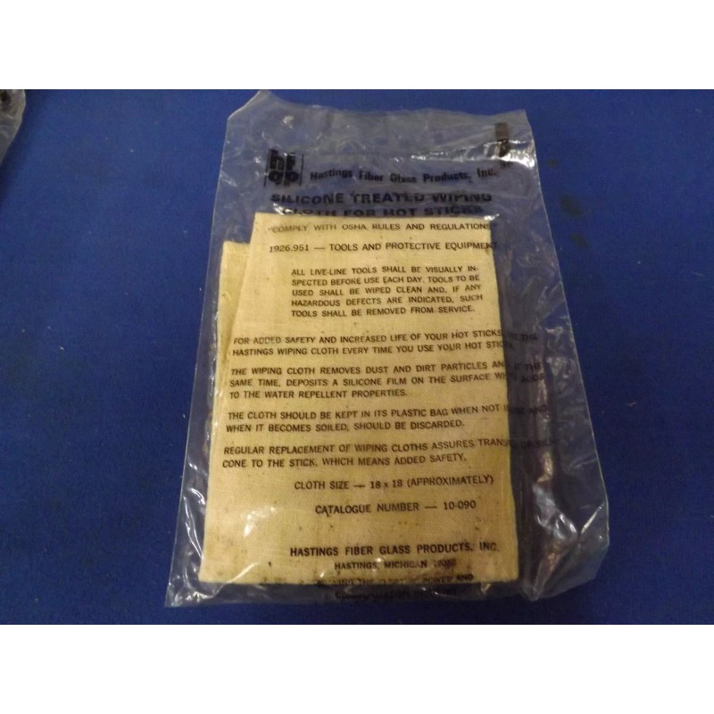 HASTINGS SILICONE TREATED WIPING CLOTH FOR HOT STICKS, CLOTH SIZE
