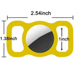 Protective Air tag Case for Dog Collar, Pet/Dog Collar Holder Case Compatible with Apple Air Tag, Waterproof Air tag Loop for GPS Tracker Lightweight Soft Anti Scratch Anti Lost Yellow