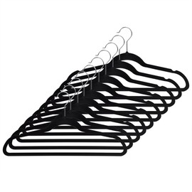 10 PACK VELVET HANGER BLACK