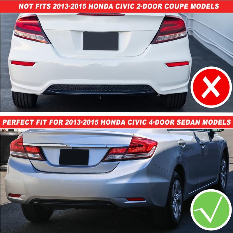 Vektoris LED Rear Bumper Reflector Light for 2013-2015 Honda Civic