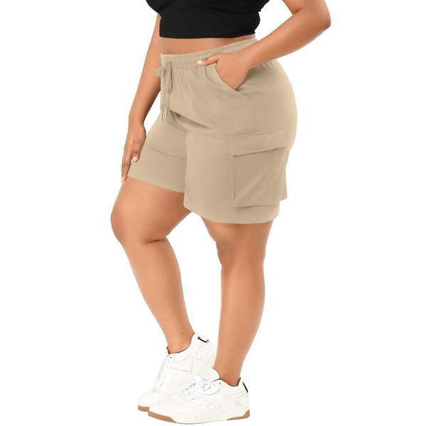 Eytino Plus Size Cargo Short for Womens Lightweight Active Athletic