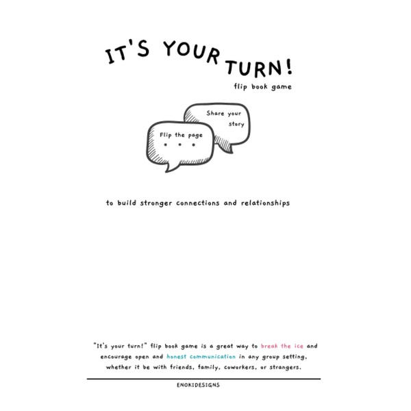 It's your turn! flip book game: prompts to build stronger