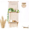 Induslyfe Macrame Wall Hanging Shelf 2 Tier Boho Wall Plant