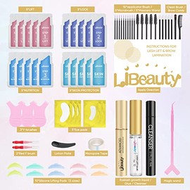 Libeauty- Kit de levantamiento de pestañas Kit de laminación de cejas con suero para el crecimiento de pestañas El nuevo kit de permanente de cejas puede durar 68 semanas