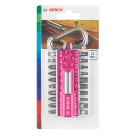 Bosch Home and Garden 2607002821 Bosch 21-Piece Set Screwdriver Bit Set Pink (with Universal Bit Holder, Carabiner, Accessory for Cordless Screwdriver)