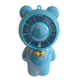 Electroplated Cartoon Bear Series Keychain Colorful Mini Fan Handheld fan 2-speed Adjustable USB Rechargeable Pendant Keychain Fan Gift Fan (D01)