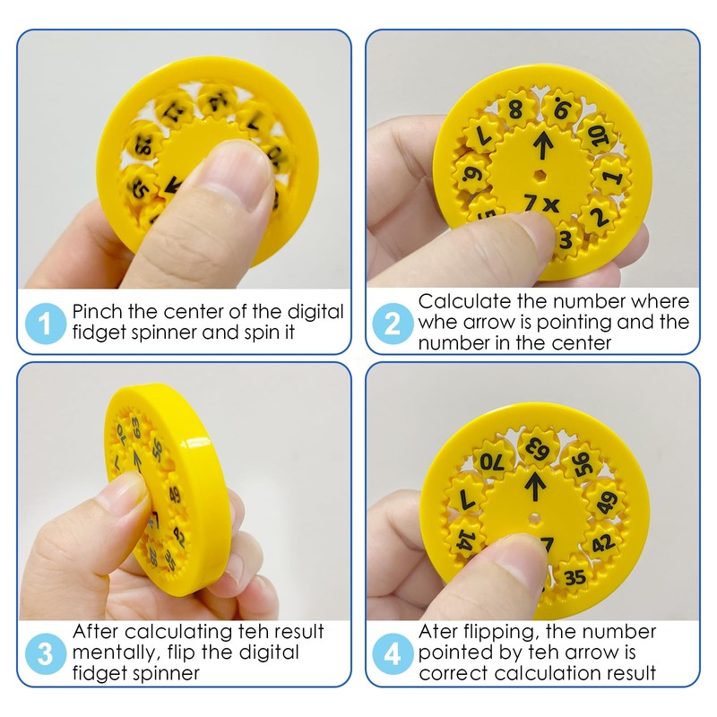 Math Fidget Spinners, Math Fidget Toys, Multiply Multiplication Math Game