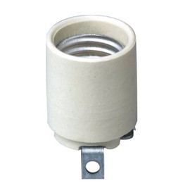 Leviton Medium Base, One-Piece, Keyless, Incandescent, Unglazed Porcelain Lampholder, 3152-8, White