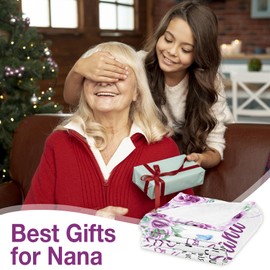 CAPRIFIC Nana Gifts, Nana Birthday Gifts, Cozy 150x130 cm Blanket, for Nana on Her Birthday, Thoughtful Gifts for Grandmother, Comfortable Gifts for Nana (Purple)