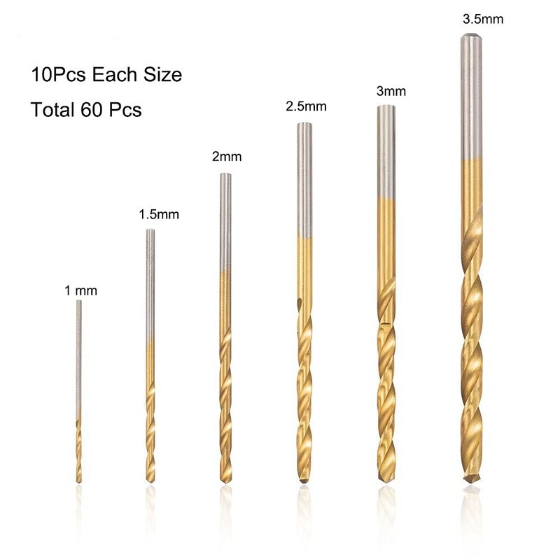 Drill Bit Set, Vidillo 60pcs Titanium Twist Drill Accessories Tool