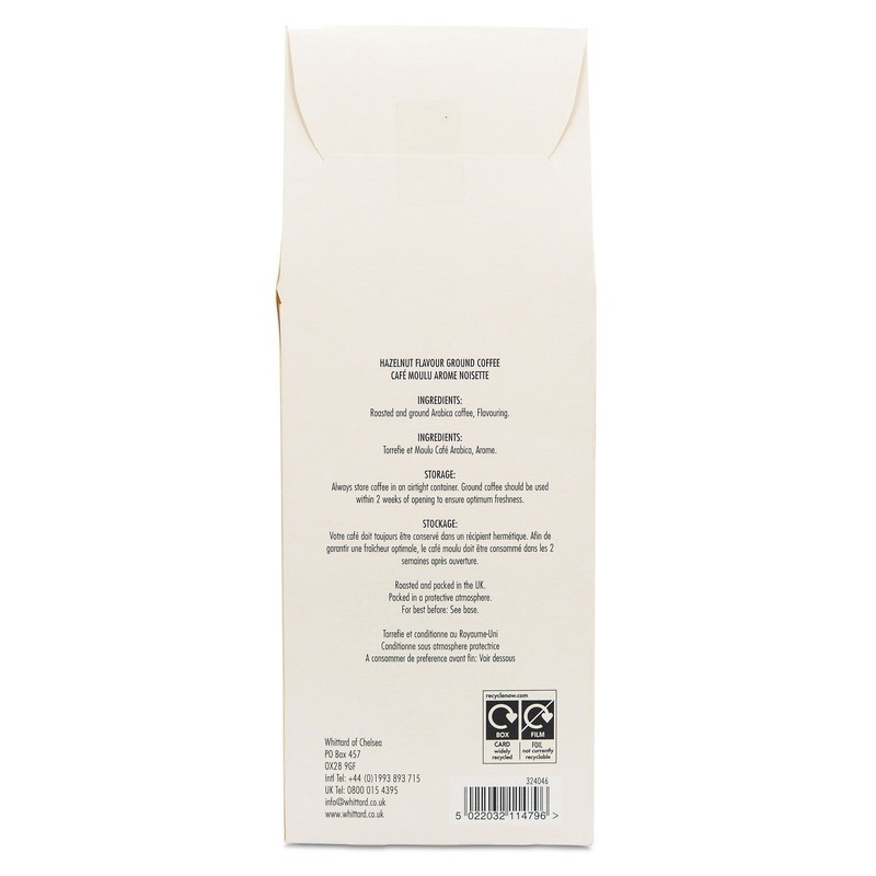 Whittard Hazelnut Flavour Ground Coffee 200g