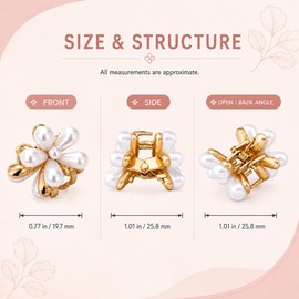 24 Pcs Small Pearl Hair Clips for Women Girls, Mini Artificial Pearl Decorative Clips for Hair, Wedding Hair Accessories
