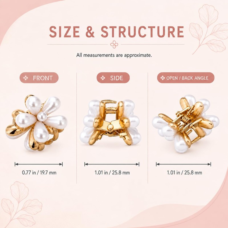 24 Pcs Small Pearl Hair Clips for Women Girls, Mini