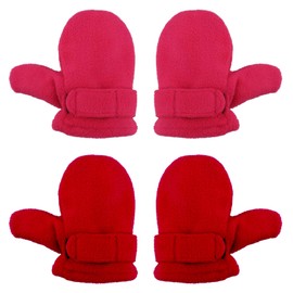 QKURT 2 Pairs of Kid's Ski Mittens,Winter Warm Mittens Thermal Mittens Snowboarding Mittens Fit for Age of 1~2 Years Old Girls Boys