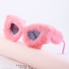 LASPOR Women Plush Fuzzy Cat Eye Sunglasses Punk Soft Velvet