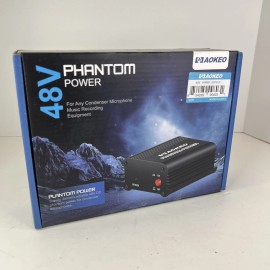 Aokeo 1-Channel 48V Phantom Power Supply with Adapter, Bonus +XLR 3 Pin Cable