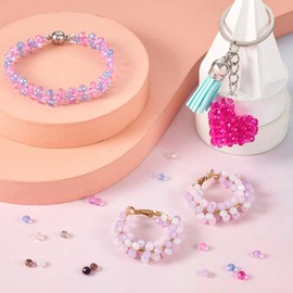 Bestewelry 12 Strands Glass Rondelle Beads 4x3mm AB Color Faceted Crystal Beads Bulk Pack for Crafts Bracelet Necklace Jewelry Making