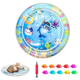 Tyasoleil Cat Water Play Mat, 2025 New Durable Cooling Mat for Pet, Thickened Interactive Water Bed for Dog (A)